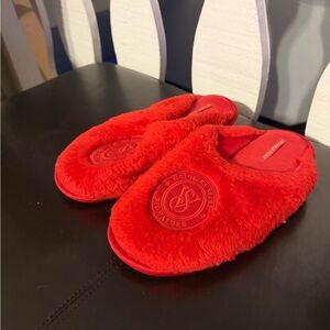 Victoria's Secret Vibrant Red Plush Slippers